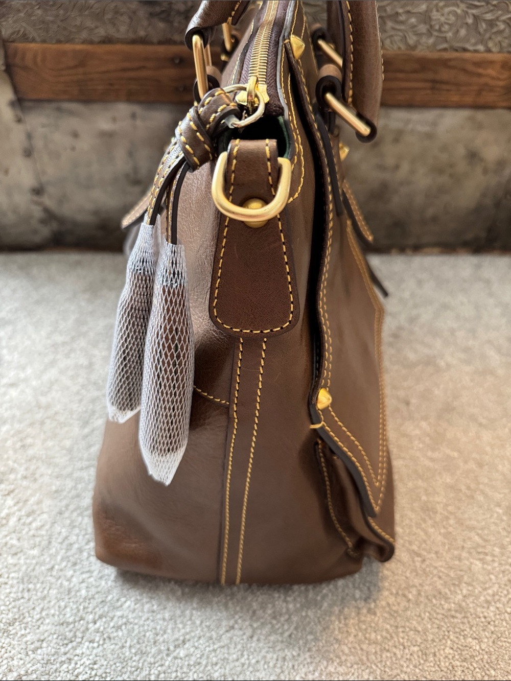 Dooney & Bourke Florentine Clayton in Elephant with strap - Picture 9 of 16